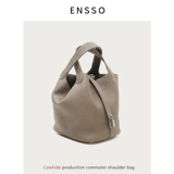 Модная сумка через плечо, лента, корзина, барсетка, из натуральной кожи