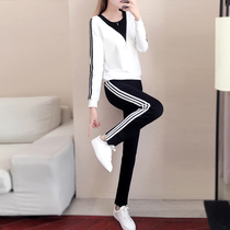 Leisure set womens 2021 spring new fashion brand sports fashion Korean version of net red Foreign Air thin trousers two-piece set