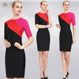 TDET Униформа, цветное длинное элитное искусственное платье для работы