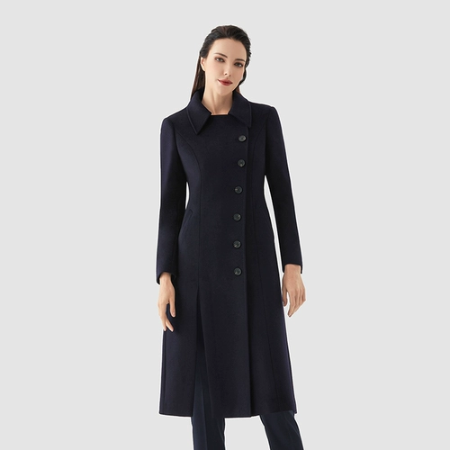 Шерстяной длинный зимний приталенный плащ, шерстяное пальто, куртка, средней длины, увеличенная толщина