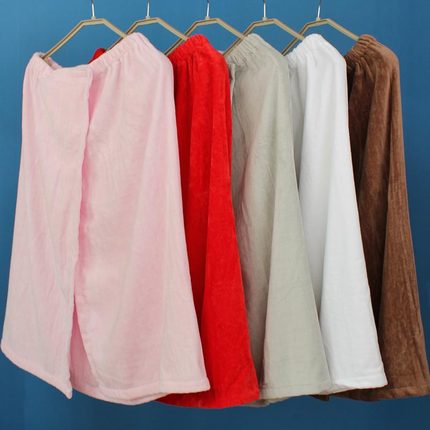 皮肤管理定制割绒浴裙美容院浴衣纽扣松紧绣l