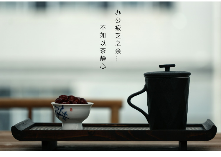 Xiang feng ceramic filtration separation with cover the tea cups cups kung fu tea cup tea cup home take water cup