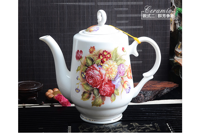 Xiang feng tea ware ceramic teapot large - capacity cold large blue and white porcelain pot teapot coffee pot kettle