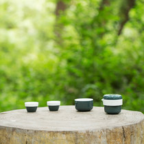 Xiangfeng travel ceramic Kung Fu tea set Quick teacup A pot 3 cups outdoor simple travel teapot