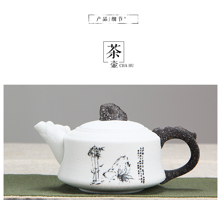 White porcelain kung fu tea set jingdezhen ceramic tureen home six cups of a complete set of tea kungfu tea set