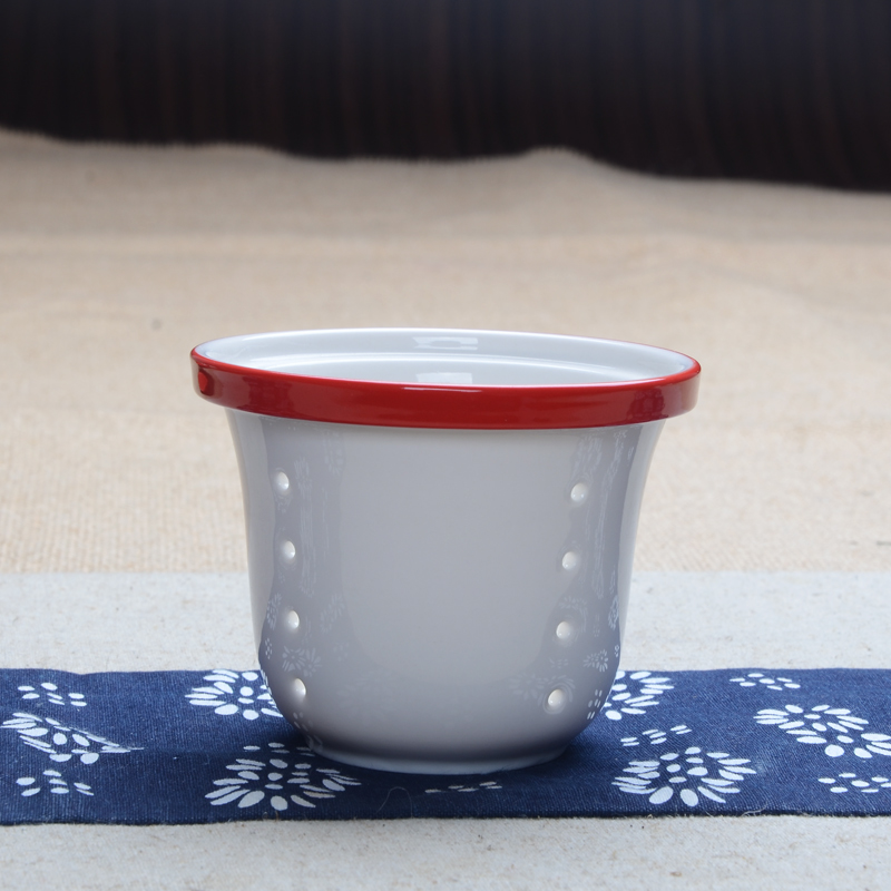 Xiang feng four - piece ceramic filter cups with cover office water blue and white porcelain cup meeting personal tea cup