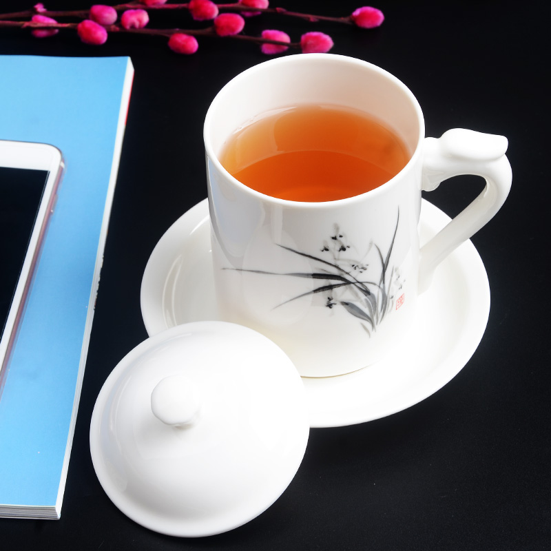 Xiang feng hand - made ceramic cups office cup a cup of tea cups with cover and meeting hotel tea custom logo