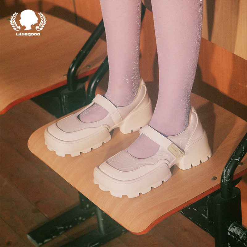 littlegood new product small white shoes female 2022 new niche sports shoes thick bottom all-match casual shoes college style