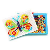 Mushroom nail educational toy large particle combination plug-in board childrens early education 3-year-old boy baby kindergarten puzzle