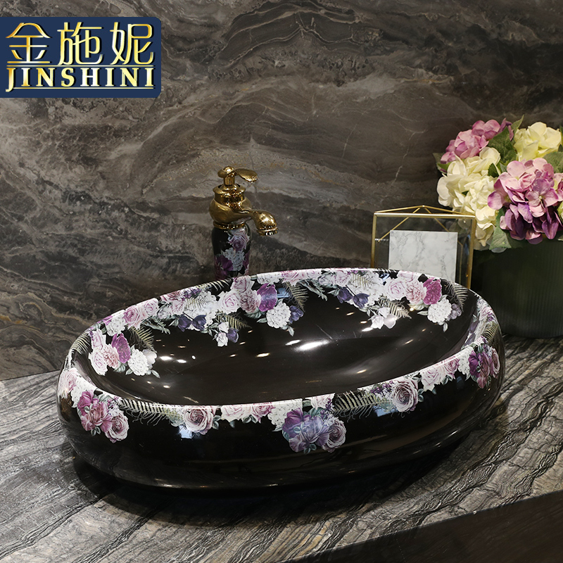 Ceramic art basin lavatory plate oval sink to wash your hands of household contracted the stage basin sink basin