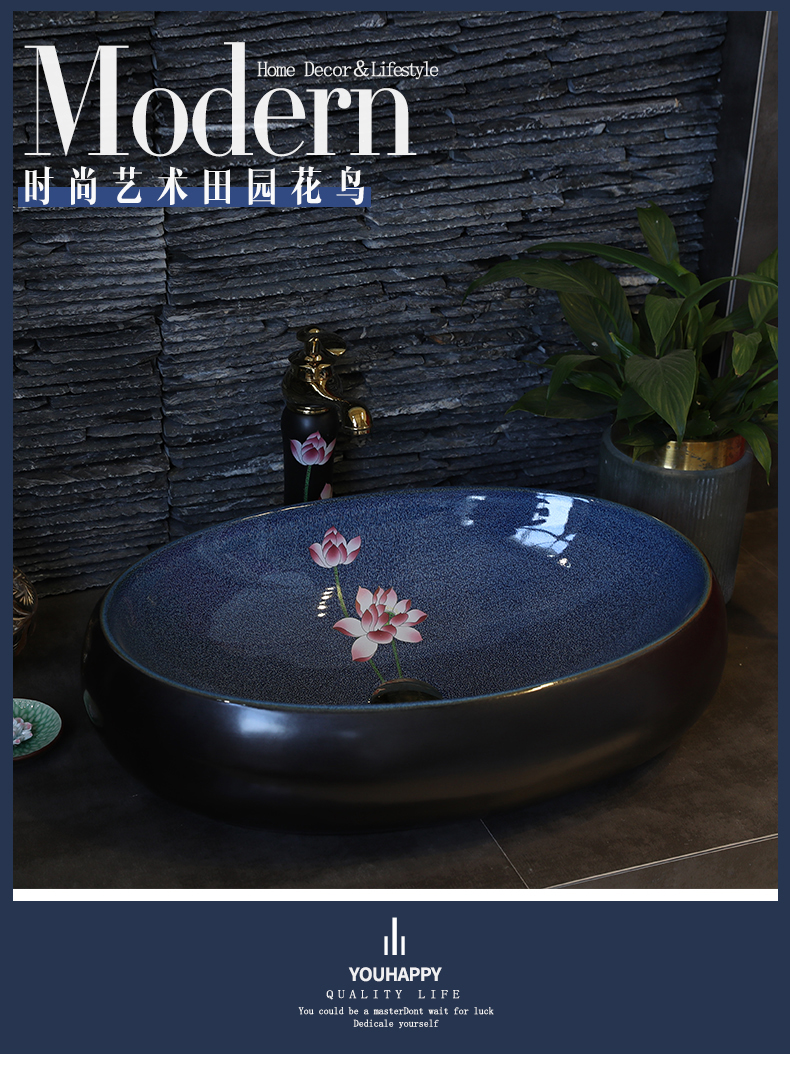 On the ceramic bowl lotus art basin sink basin bathroom sinks counters are contracted household