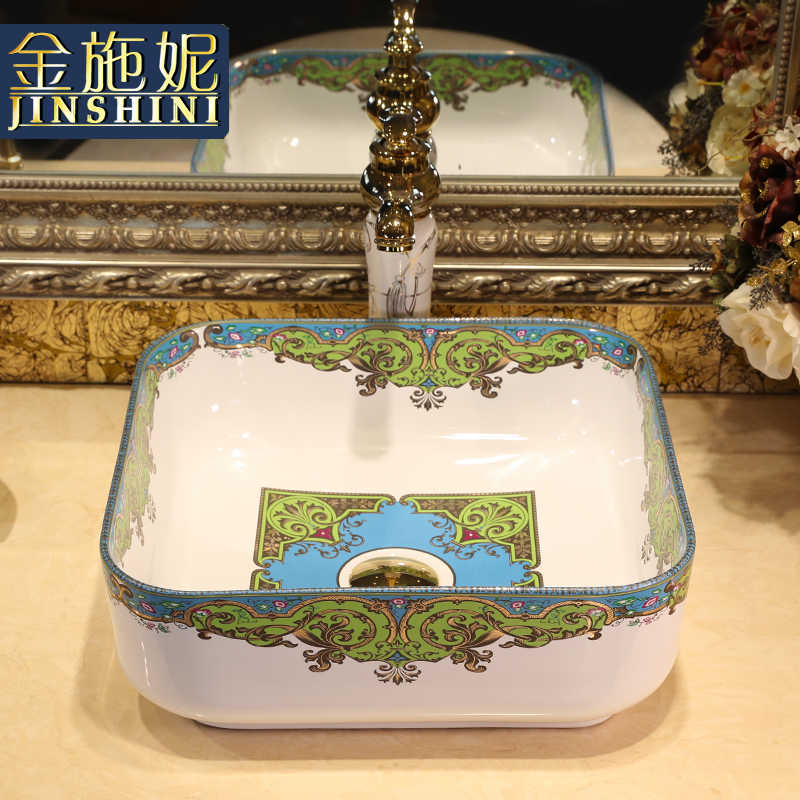 European stage basin to a square household sink art lavatory basin colored square ceramic lavabo