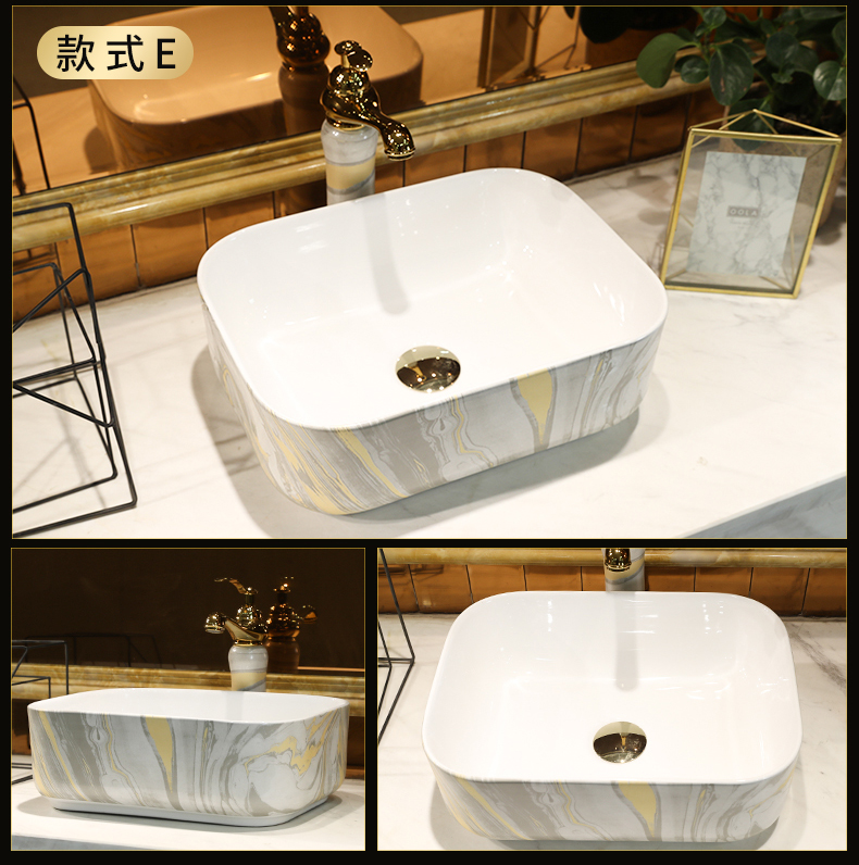 Contracted on the marble ceramic POTS rectangular small household washing basin bathroom art balcony