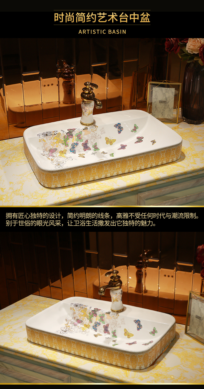 Jingdezhen ceramic half embedded in taichung basin sinks single basin household art basin ou the sink