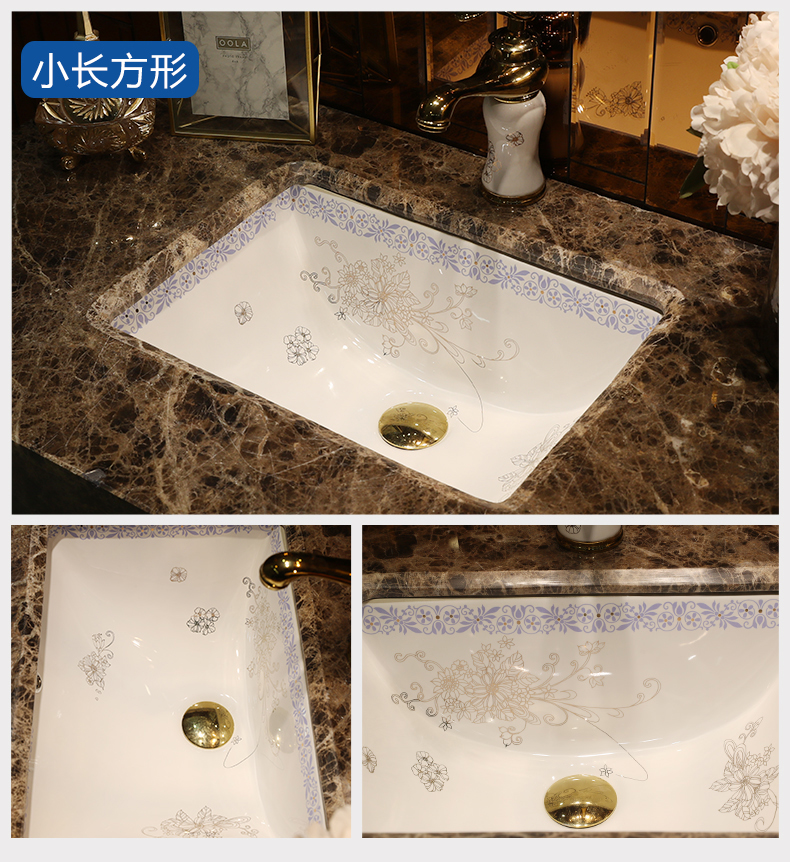 Art undercounter lavabo embedded household square ceramic lavatory toilet stage basin that wash a face basin