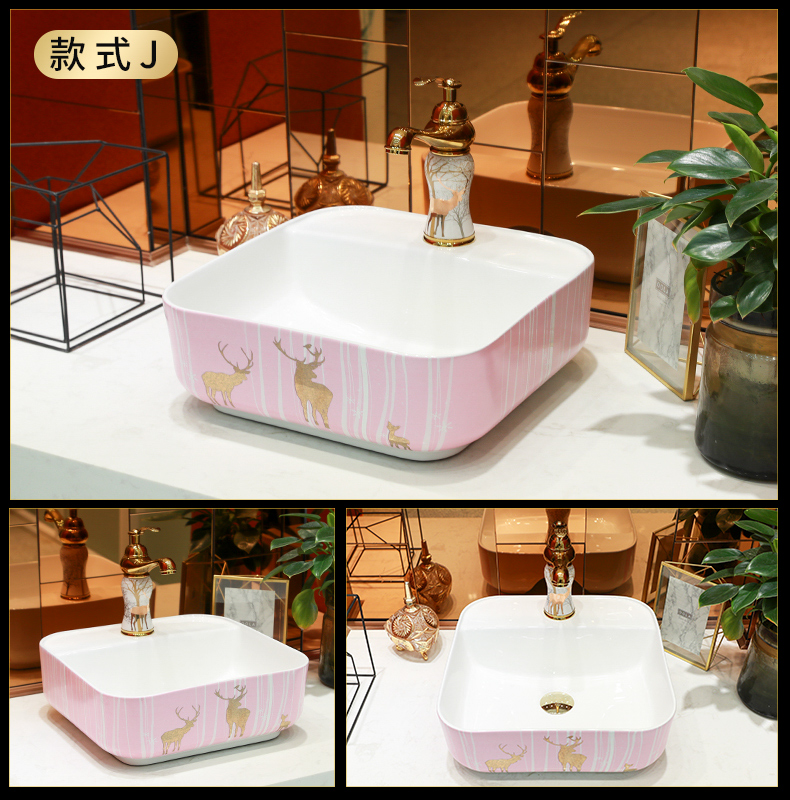 The stage basin of northern wind household contracted light key-2 luxury lavatory balcony small size ceramic toilet lavabo single basin