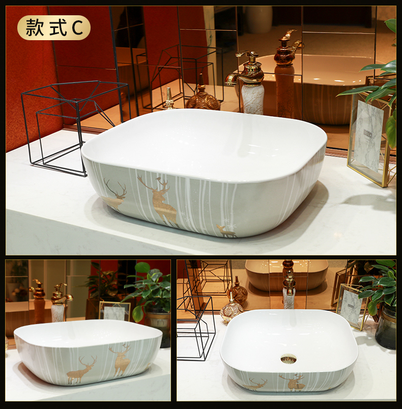 Contracted basin of northern Europe on rectangular circular for wash basin sink art ceramic lavatory basin basin of the balcony