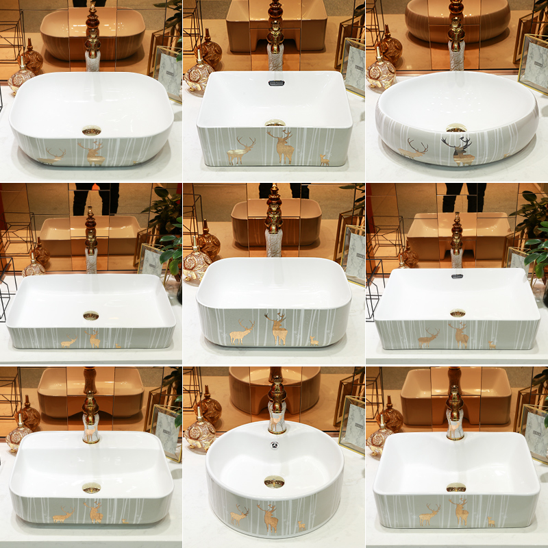 Contracted basin of northern Europe on rectangular circular for wash basin sink art ceramic lavatory basin basin of the balcony