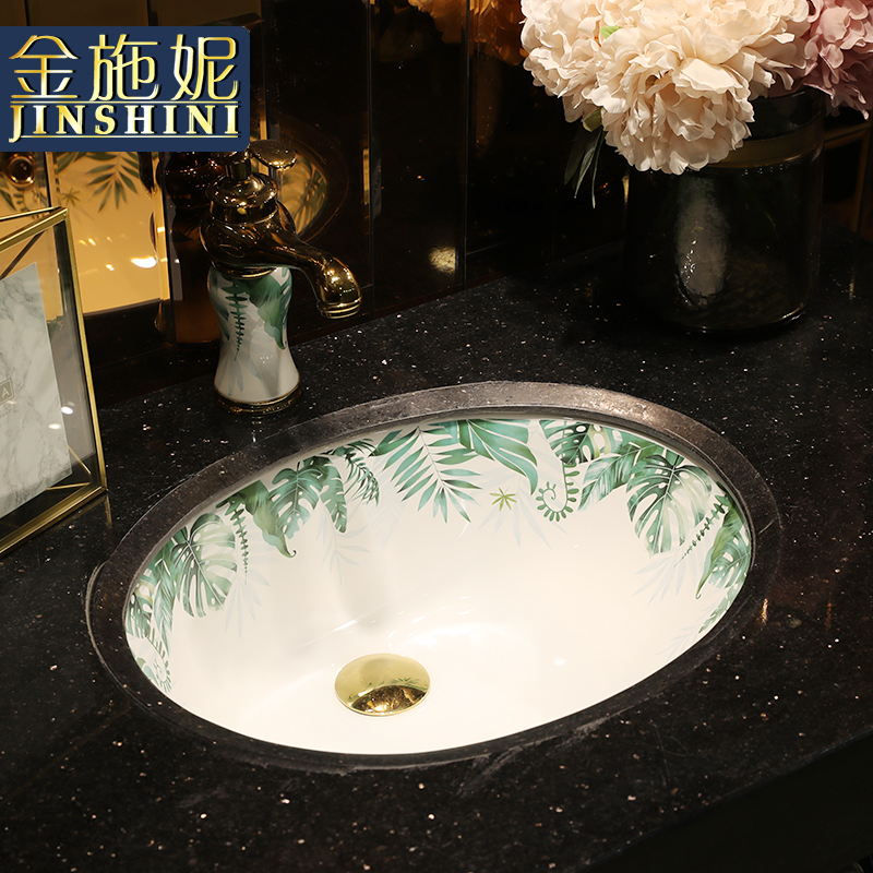 Ceramic undercounter lavabo square Ceramic basin washing a face embedded household small family toilet wash basin