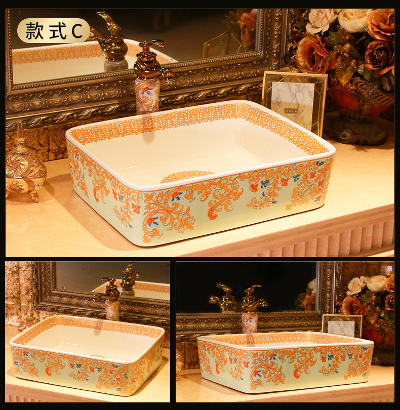 European - style minimalism art stage basin stage basin ceramic lavatory household balcony toilet lavabo single pool