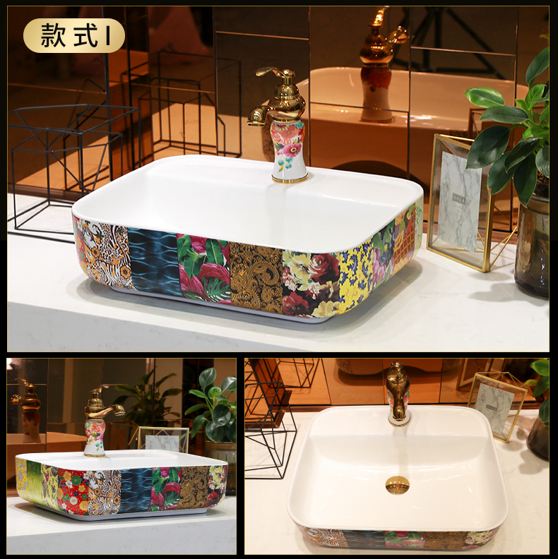 Gold cellnique stage basin on the ceramic lavabo single balcony lavatory basin basin bathroom basin that wash a face