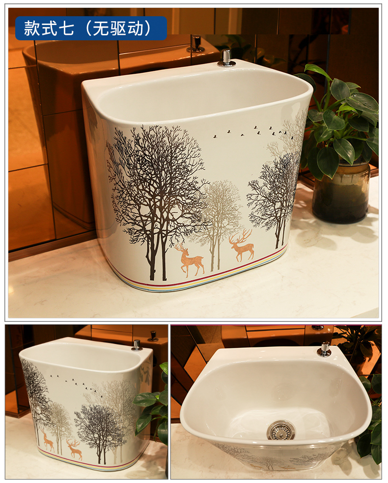 Gold cellnique forest deer mop pool, is suing garden ceramics mop pool household balcony toilet wash mop pool