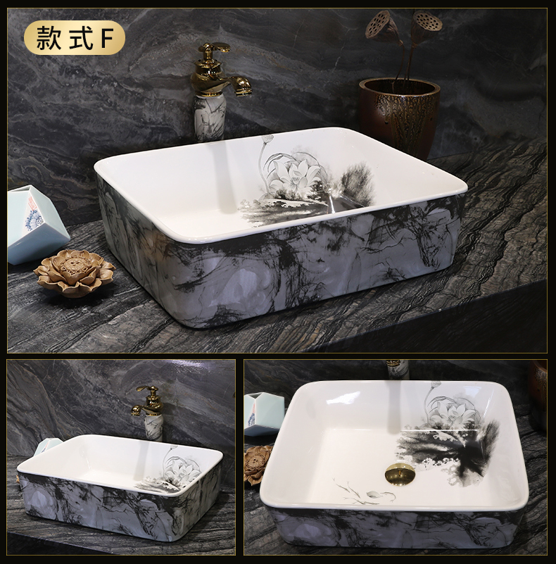 The Table plate ceramic traditional Chinese style household lavabo circular fashion art toilet wash dish washing basin