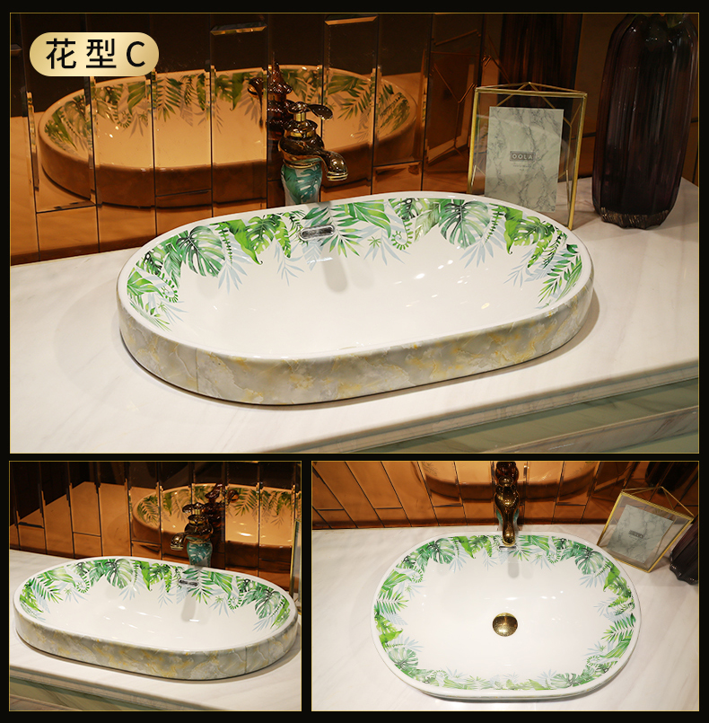 Half embedded in taichung basin sinks single European household basin basin the pool that wash a face art ceramic basin on stage