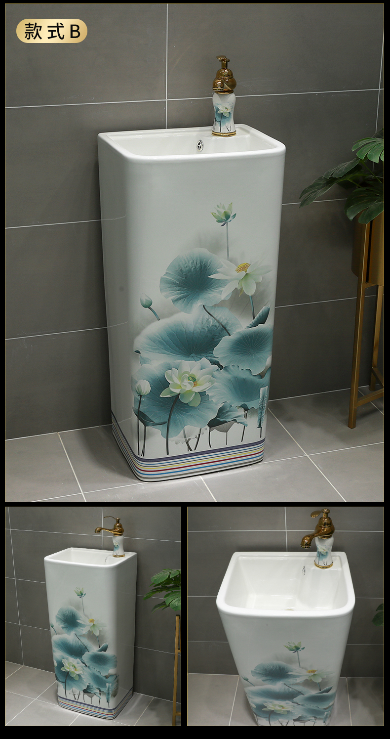 Basin of pillar type lavatory pillar one floor toilet lavabo ceramic wash Basin household balcony