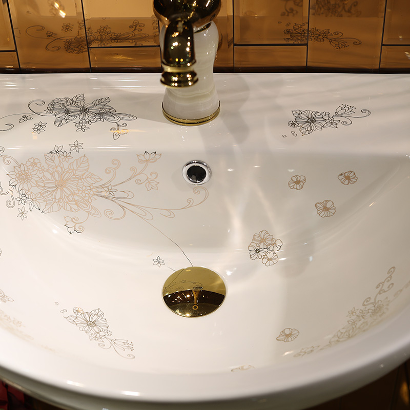 Gold cellnique European - style one - piece toilet ceramic basin stage basin sinks LZP14 more flowers