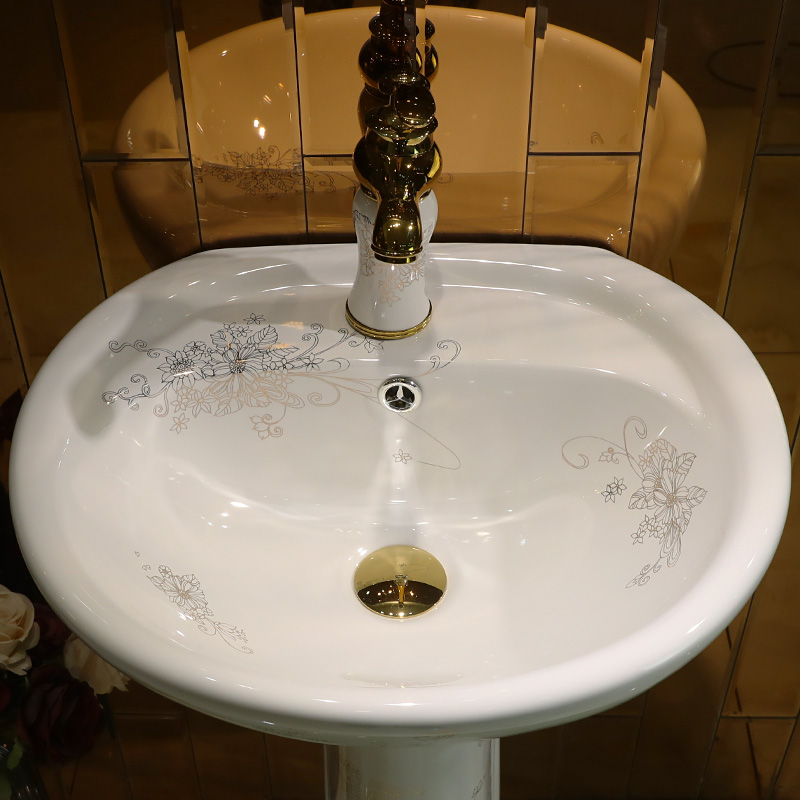 Gold cellnique art pillar basin ceramic lavabo that defend bath face plate pool floor of small family toilet