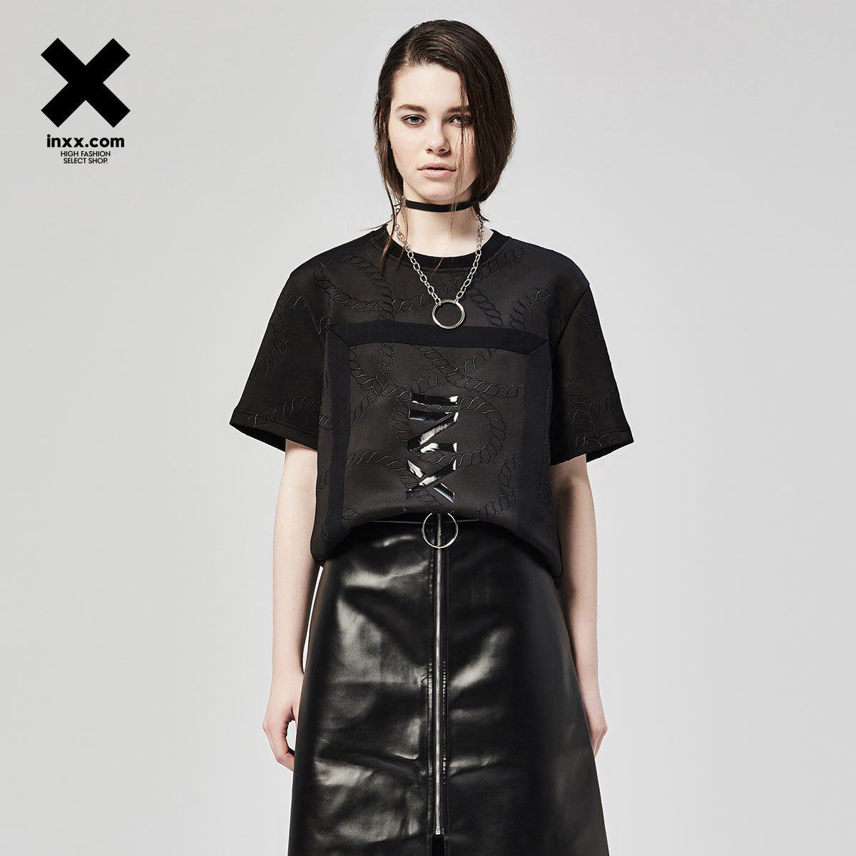 【INXX】INXX 原创设计织带纹路男女通款T恤XX62010767