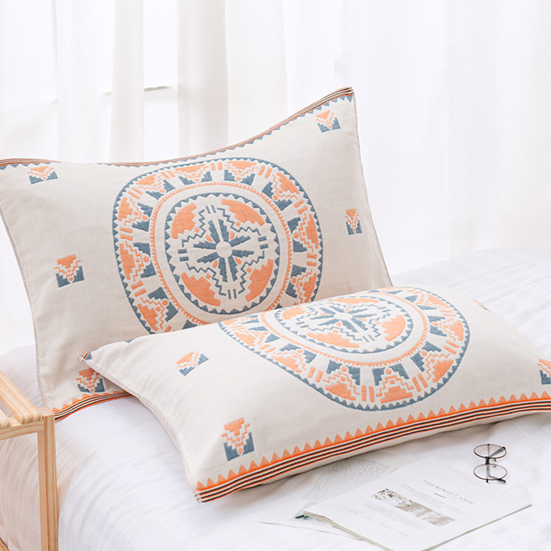 Fashion gauze pillow towel pair with full cotton enlarged pillow towel student adult children baby pure cotton lovers cover towels
