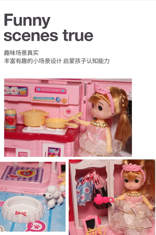 Xiaoling Girl Toy 3-6 Năm 7 Girls Cottage Princess Castle Dollhouse Children Play House Birthday Gift - Đồ chơi gia đình