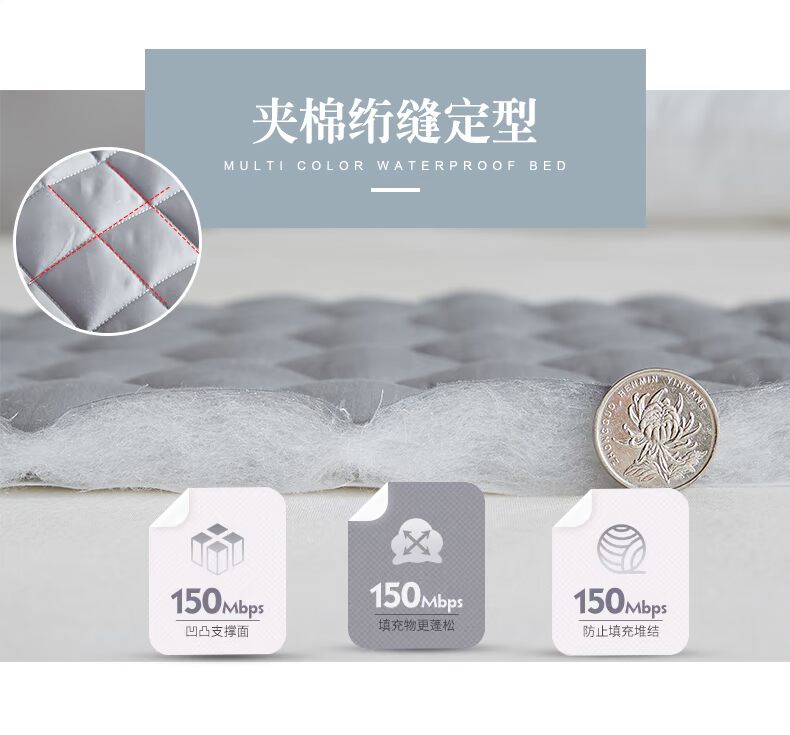 Li một mảnh thấm nước ngăn đái dầm dày bông bông khăn trải giường bao gồm tất cả mùa xuân nệm bìa bảo vệ bụi - Trang bị Covers 	ga giường bo chun