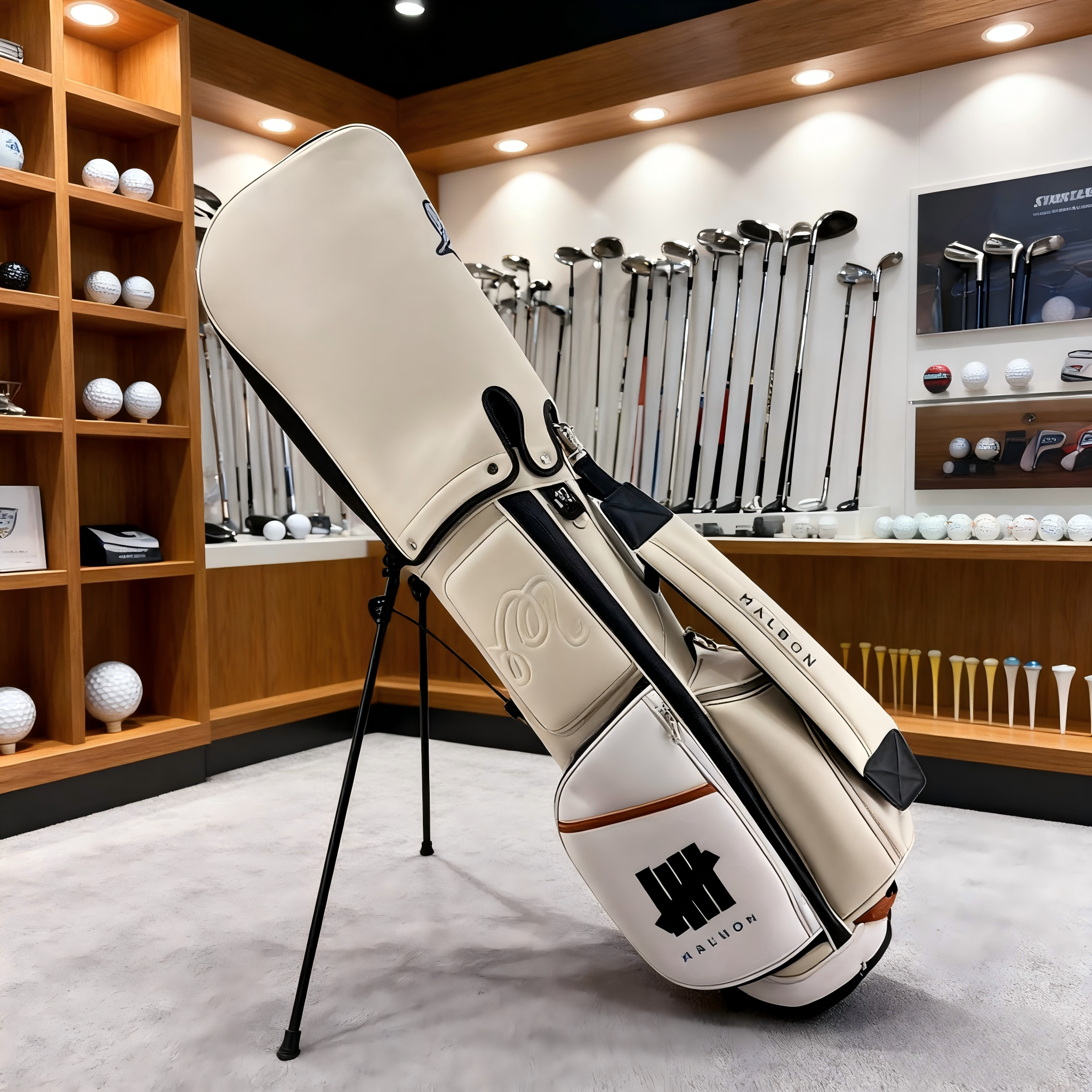 男女兼用、防水・軽量の新型ゴルフバッグ。