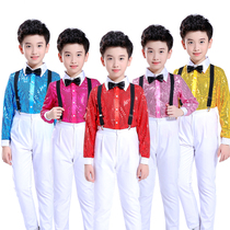 Childrens performance clothes boys with pants primary school chorus boys sequins dance autumn and winter recitation performance costumes