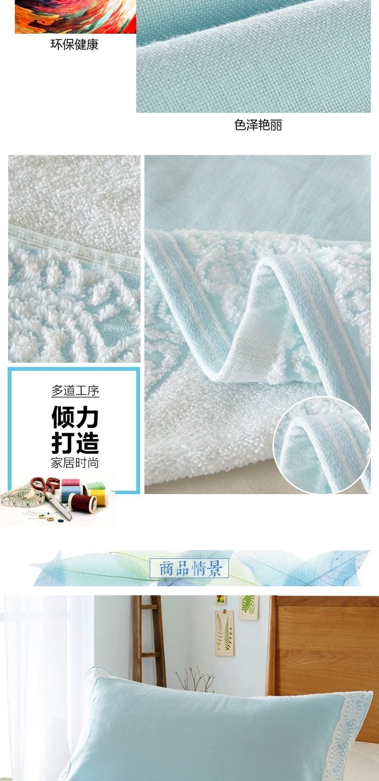 Bông gạc cotton châu Âu khăn gối đôi đơn giản màu đơn tăng bông hai gối khăn vỏ ga gối