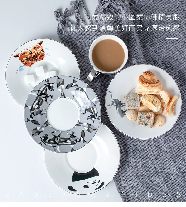 Reflection Cup Mirror Reflection Cup Mirror Cup Saucer Reflection Korea Creative Gốm sứ Reflection Cup Cup luycho Cup - Cà phê