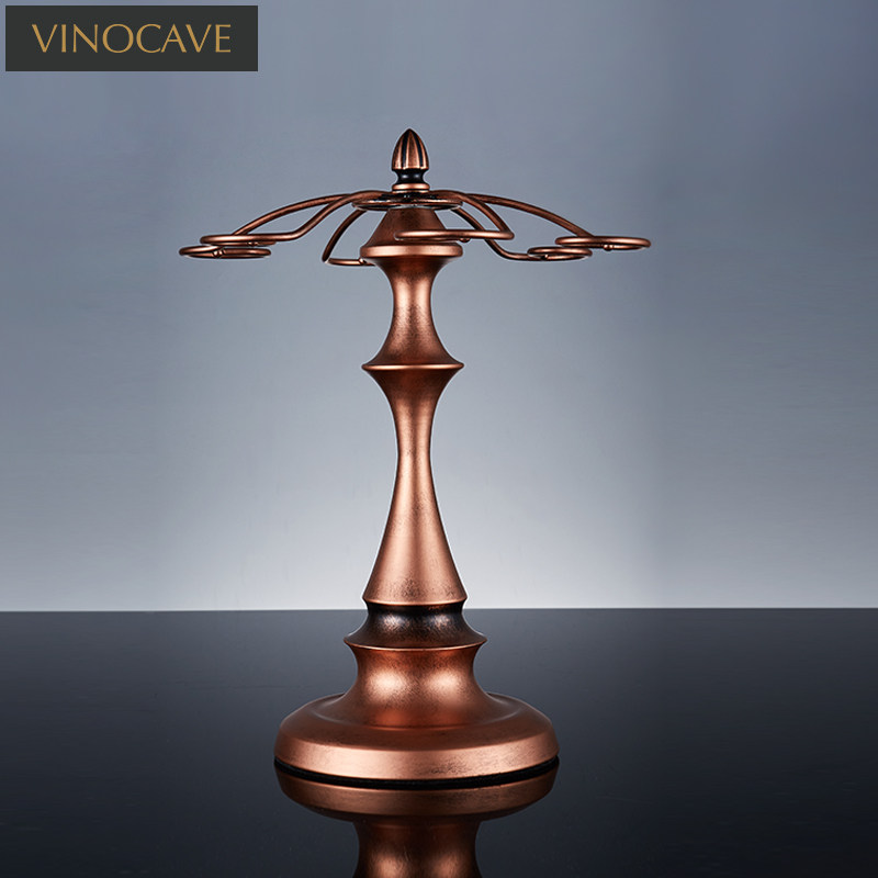 Vinocave Red Wine Glass Hanging Cup Rack Home Creative Ancient Bronze Red Wine Rack Pendulum hanging European-style wine shelf Wine Furniture-Taobao
