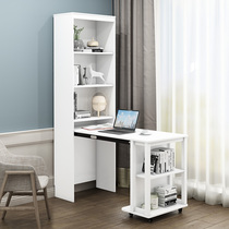 Song Poetry desk bookshelf integrated with modern simplicity Nordic telescopic folding and writing office computer desk for home