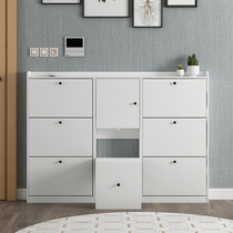 17CM ultra-thin tipping bucket shoe cabinet Nordic modern minimalist shoe cabinet Provincial space door hall cabinet door opening ultra narrow Xuanguan Shoe cabinet