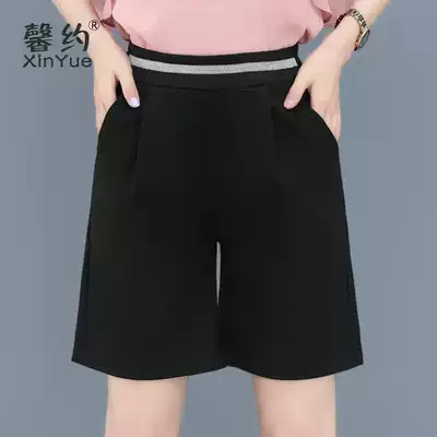 Shorts women's summer thin model 2021 new fat mm large size women's loose pants outside wear casual summer five-point pants