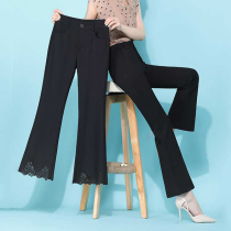 High Waist Display Slim Horn Pants Woman 2022 New Summer Slim lace Micro Pants Fashion 90% Women Pants Summer