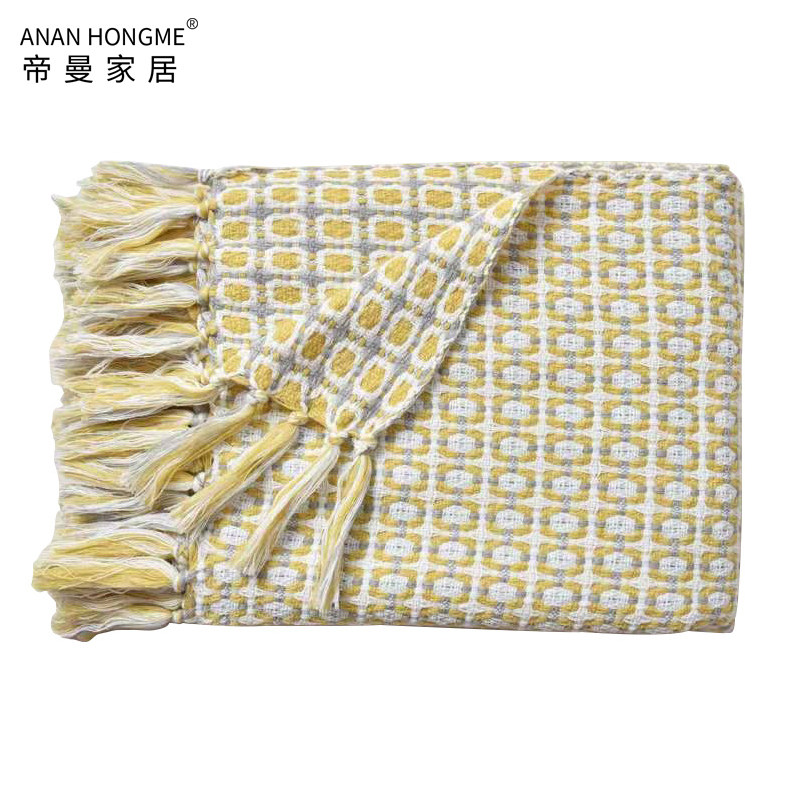 New Nordic Hair Line Blanket Winter Warm Bed Tail Towels Sofa Decoration Blanket Scarves American Pure Color-like boards
