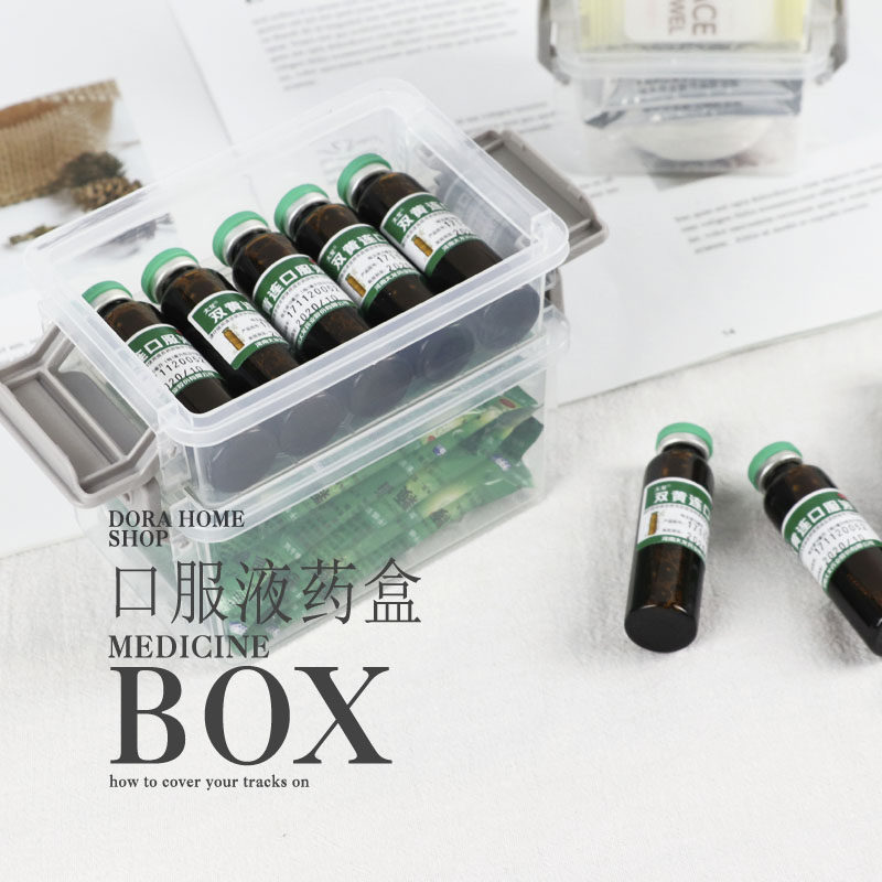 Home Mini Portable Desktop Drug Storage Box Tablet Box Poop Multilayer Drug Case Removable Oral Liquid Medicine Storage Kit
