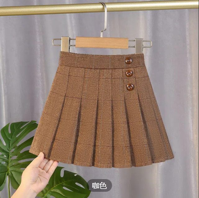 ສິ້ນພາກຮຽນ spring ເດັກຍິງ 2024 ໃຫມ່ pleated skirt ເດັກນ້ອຍຄົນອັບເດດ: ແລະ versatile ດູໃບໄມ້ລົ່ນແລະລະດູຫນາວສັ້ນ skirt ວິທະຍາໄລສາວນ້ອຍ