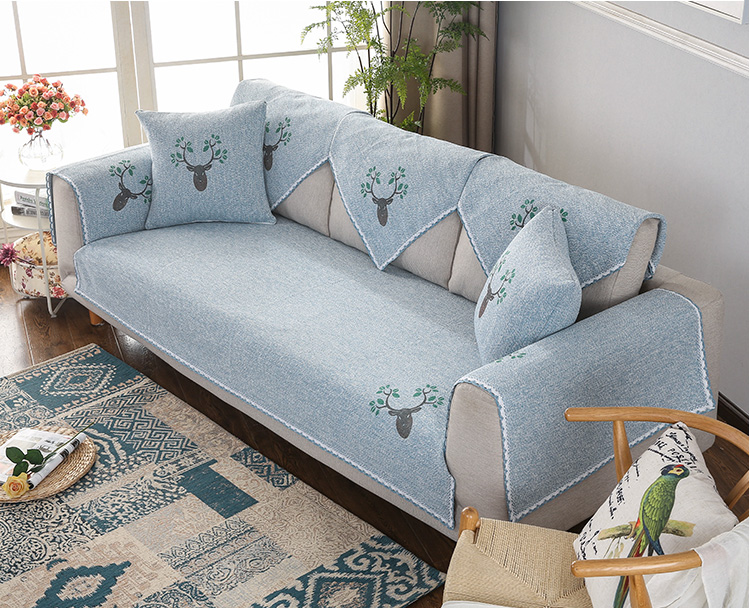 Sofa sofa Bắc Âu bốn mùa phổ quát đơn giản hiện đại châu Âu cotton lanh sofa bìa khăn đệm mùa đông đặc biệt - Ghế đệm / đệm Sofa nệm để ghế gỗ