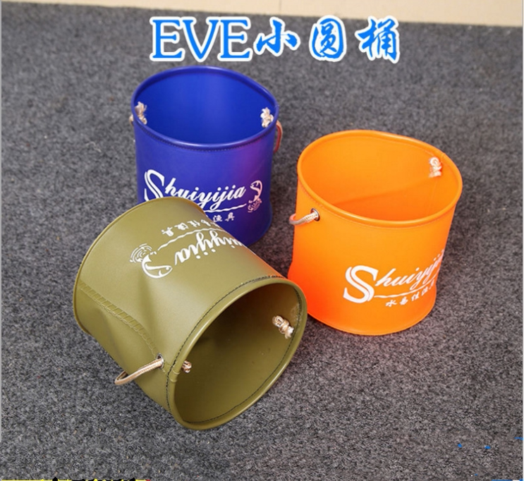 Multifunctional folding fishing bucket live fish bucket with rope net cover thickened fish bucket fishing gear round small fish box