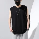 Шелковый быстросохнущий жилет без рукавов, хлопковая спортивная цветная баскетбольная футболка, для бега, большой размер